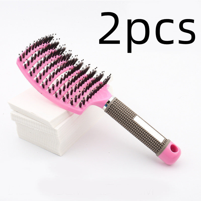 Large Curved Comb Hairbrush Boar Bristles Massage Comb Curly Hair Multifunctional Hair Brush