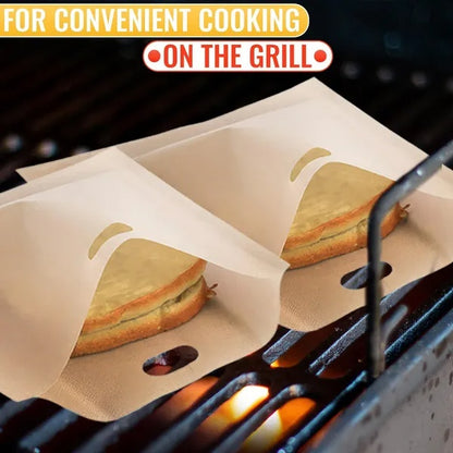 US Local 12Pcs Non Stick Toaster Bags Reusable 6.7 X7.5 Inch Grilled Cheese Bags Heat Resistant & Easy To Clean Mess Free Toasting Sandwiches Panini & More Compatible With Toaster Oven Microwave & Grill