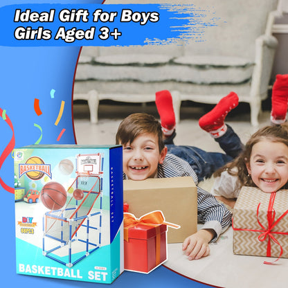 US Local 1Set Kids Basketball Game Set With 2 Balls Adjustable Height Basketball Hoop Arcade Game Indoor Outdoor Toys For Boys Girls Aged 3 To 12