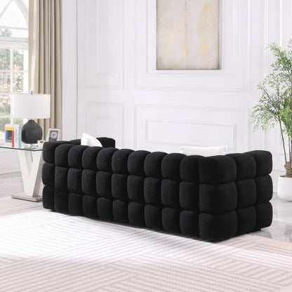 US Local 84.3 Length ,35.83 Deepth ,human Body Structure For USA People, Marshmallow Sofa,boucle Sofa ,White Color,3 Seater
