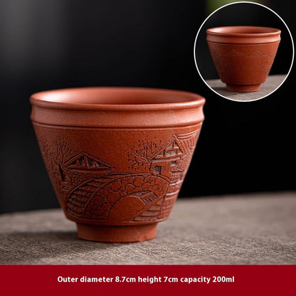 Yixing Purple Sand Pile Painting Personal Cup