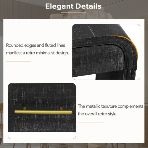 US Local Unique Retro Silhouette Console Table, Open Style, Two Top Drawers For Entrance, Dining Room, Living Room