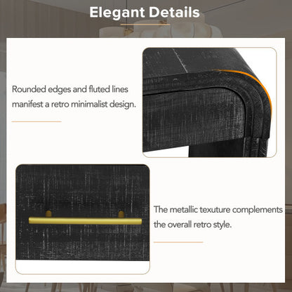 US Local Unique Retro Silhouette Console Table, Open Style, Two Top Drawers For Entrance, Dining Room, Living Room