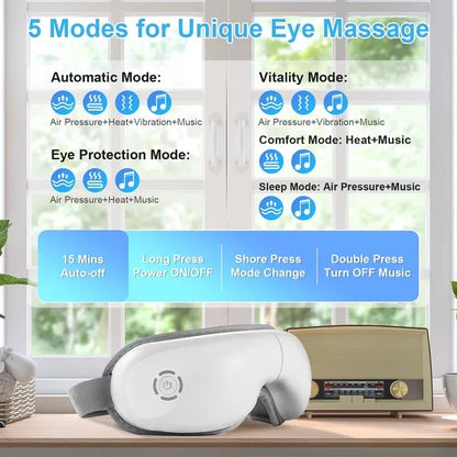 US Local Eye Massager With Heat Music Wireless Eye Mask For Migraines
