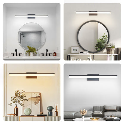 US Local 32 Inch Modern LED Bathroom Vanity Light - Sleek Black Metal Wall Light For Mirror, Dressing Room Or Sink Area