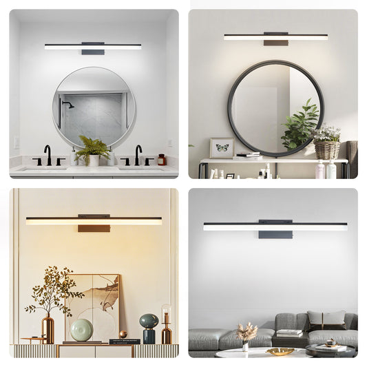 US Local 32 Inch Modern LED Bathroom Vanity Light - Sleek Black Metal Wall Light For Mirror, Dressing Room Or Sink Area