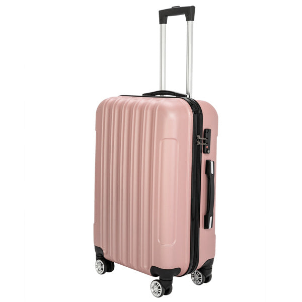 US Local Vertical 3-in-1 Spinner Wheel With Handle Trolley Box 20in 24in 28in ABS Aluminum Alloy Trolley Fashion Color - Rose Gold