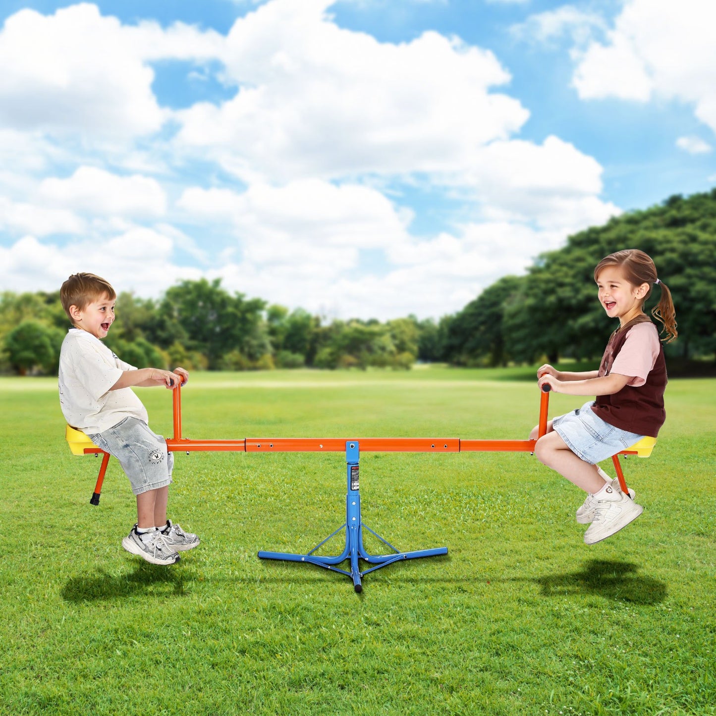 US Local Kids Seesaw 100 Lbs Capacity 360 Degrees Rotating Teeter Totter Aged 3+