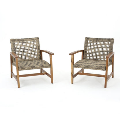US Local HAMPTON WOOD   WICKER CLUB CHAIR