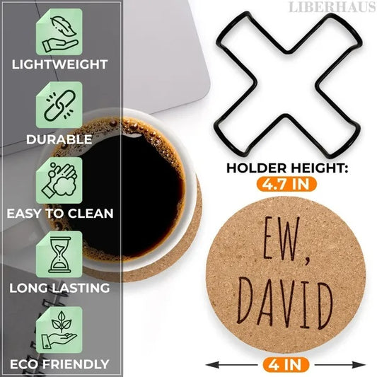 US Local Cork Coasters For Drinks Coasters Set Of 6 With Holder Funny Coasters For Adults Cup Coasters For Coffee Table Home Bar Wedding Absorbent Coasters Mat Cups Cool Decor Unique Coaster Gift