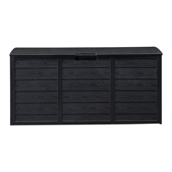 US Local Pure Black Courtyard Storage Box With Two Wheels