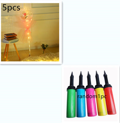 US Local LED Luminous Balloon Rose Bouquet Transparent Bobo Ball Rose