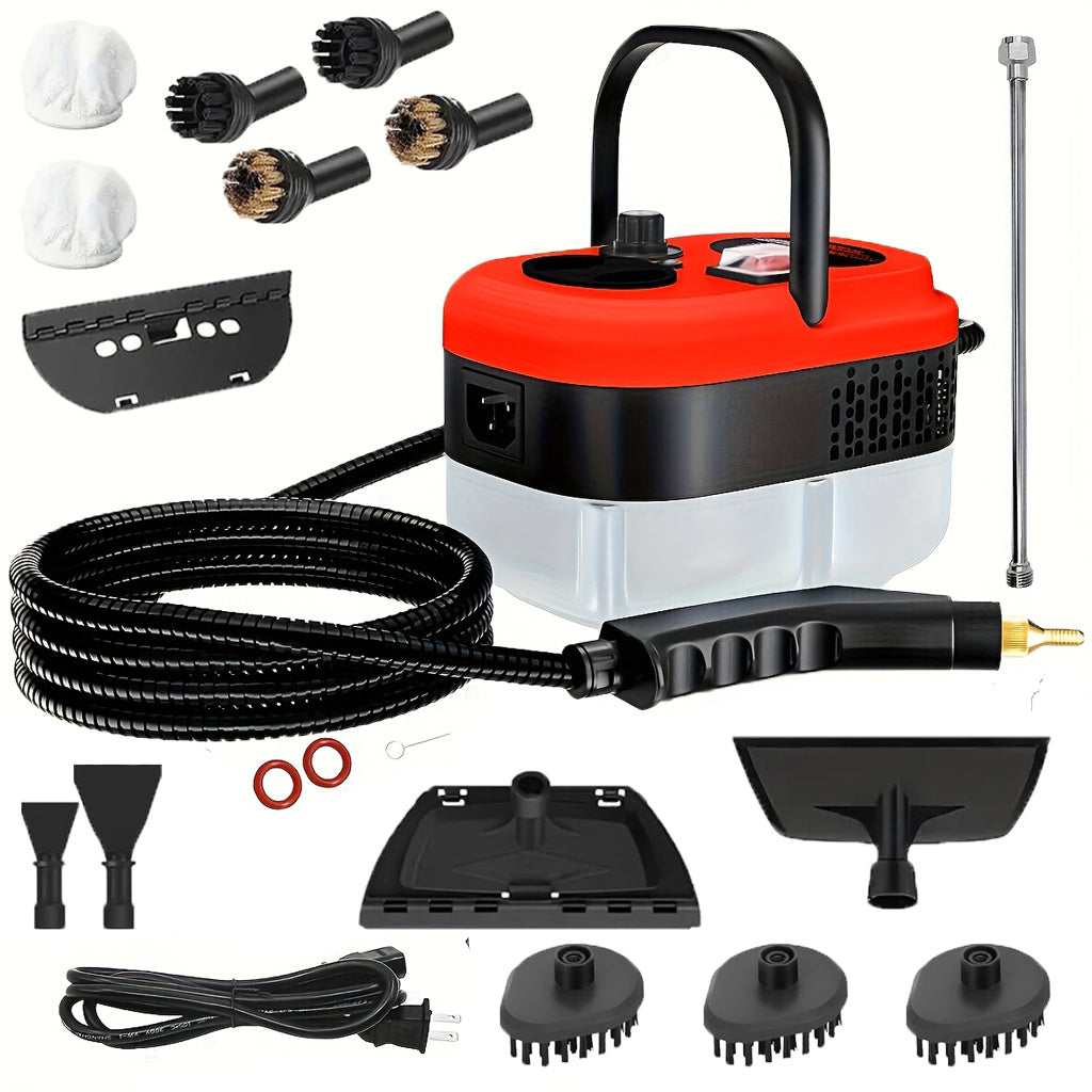 US Local Handheld Steam Cleaner, Steamer For Cleaning, 2500W Pressurized Steam Cleaner With 1.2L Water Tank And 12 Attachments, Portable Steamer Cleaner For Home Car Kitchen Bathroom Furniture Tile Grout