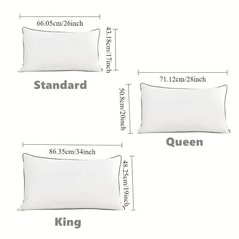 US Local 2 Pieces Bed Pillows Grey-STANGARD