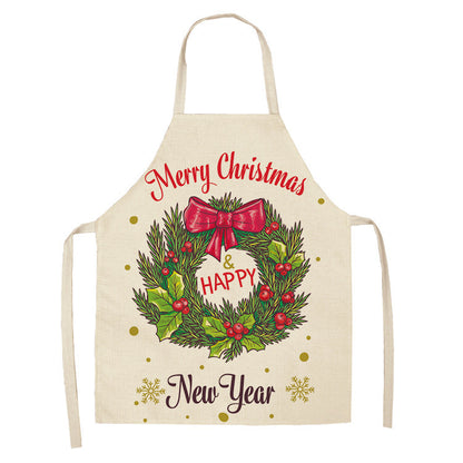 Christmas linen apron