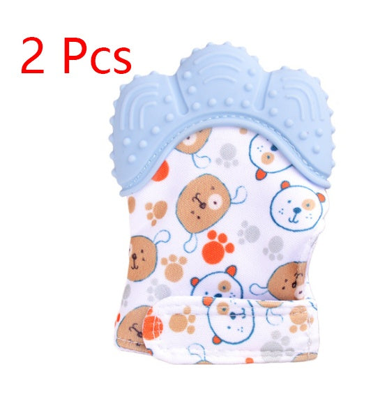 US Local Baby teether baby anti-bite silicone molar gloves children's sound toys