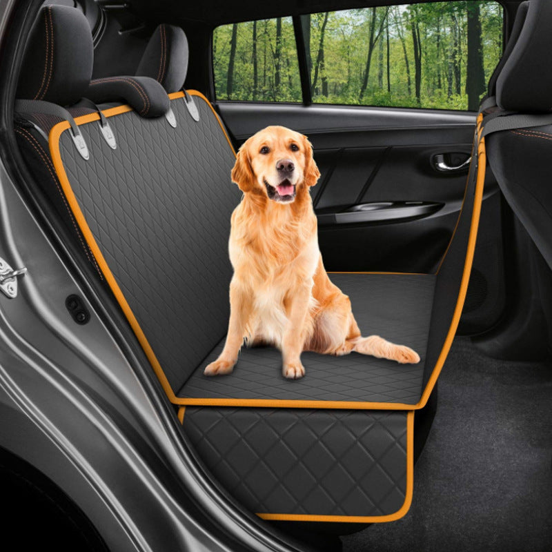 US Local Dog Car Seat Cover View Mesh Pet Carrier Hammock Safety Protector Car Rear Back Seat Mat With Zipper And Pocket For Travel