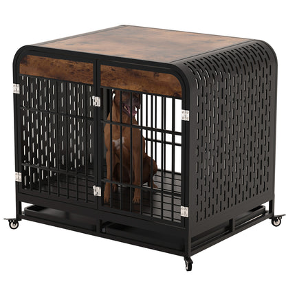 US Local Heavy Duty Dog Crate Furniture Wooden Table 42inch Brown