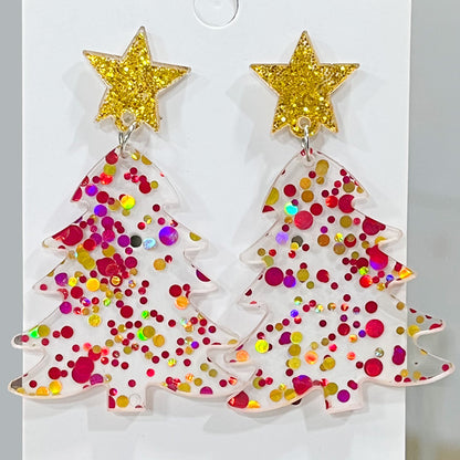 Christmas Atmosphere Earrings Sequins Colorful