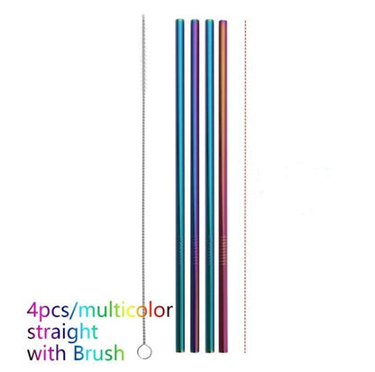 US Local Colourful Reusable Stainless Steel Straws