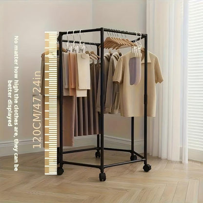 US Local Space-saving Hexagonal Metal Clothes Hanger. Sturdy And Freestanding. Multi-arm Design. Suitable For Bedrooms, Dormitories, And Balconies. Holds A Wide Range Of Clothing. Elegant Metal Frame.