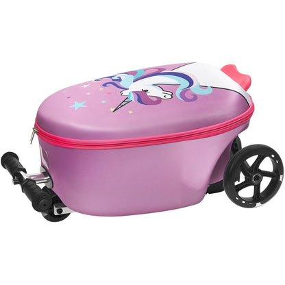 US Local Ride-on Luggage 20-inch Kids Scooter Suitcase With FlashWheels Purple