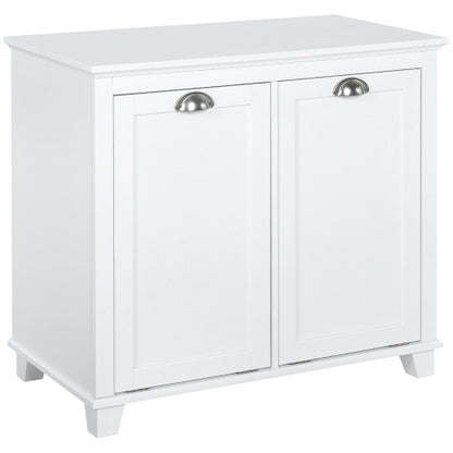 US Local HOMCOM Tilt-Out Laundry Sorter Bathroom Cabinet, White
