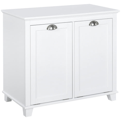 US Local HOMCOM Tilt-Out Laundry Sorter Bathroom Cabinet, White
