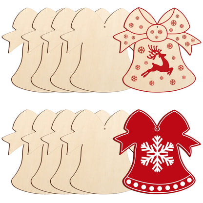 Wooden Craftwork Thanksgiving Snowflake Love Heart Big Pumpkin With Hole Handmade Pendant