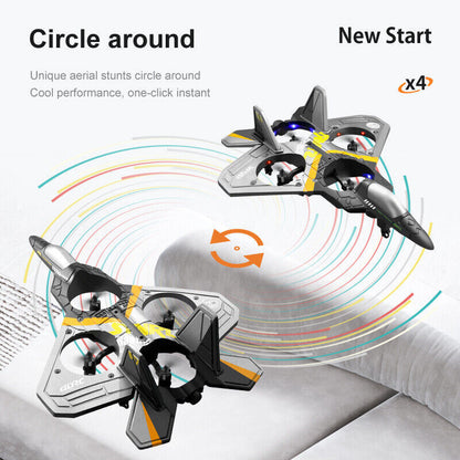 US Local 4DRC V17 Remote Control Plane 2.4Ghz Foam RC Airplanes Helicopter Quadcopter,Spinning Drone With Cool Light,Gifts For Kids Adults.Logistics Is Randomly Sent By UPS,USPS,FEDEX,Amazon Logistics.