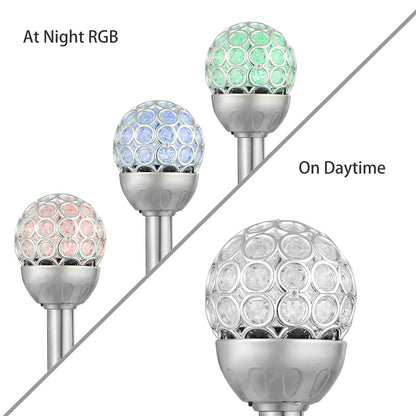 3 Pcs Outdoor Solar Lights IP44 Waterproof Ball RGB Light Garden Decor Lamp Landscape Christmas
