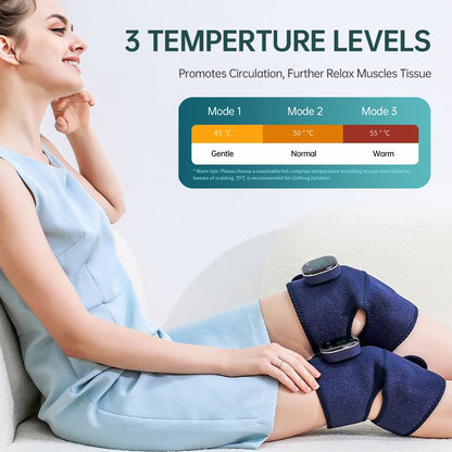 US Local YM-K16 Smart Knee Massager With Heat Therapy - 3 Vibration Modes & Portable Design For Pain Relief   Single Item