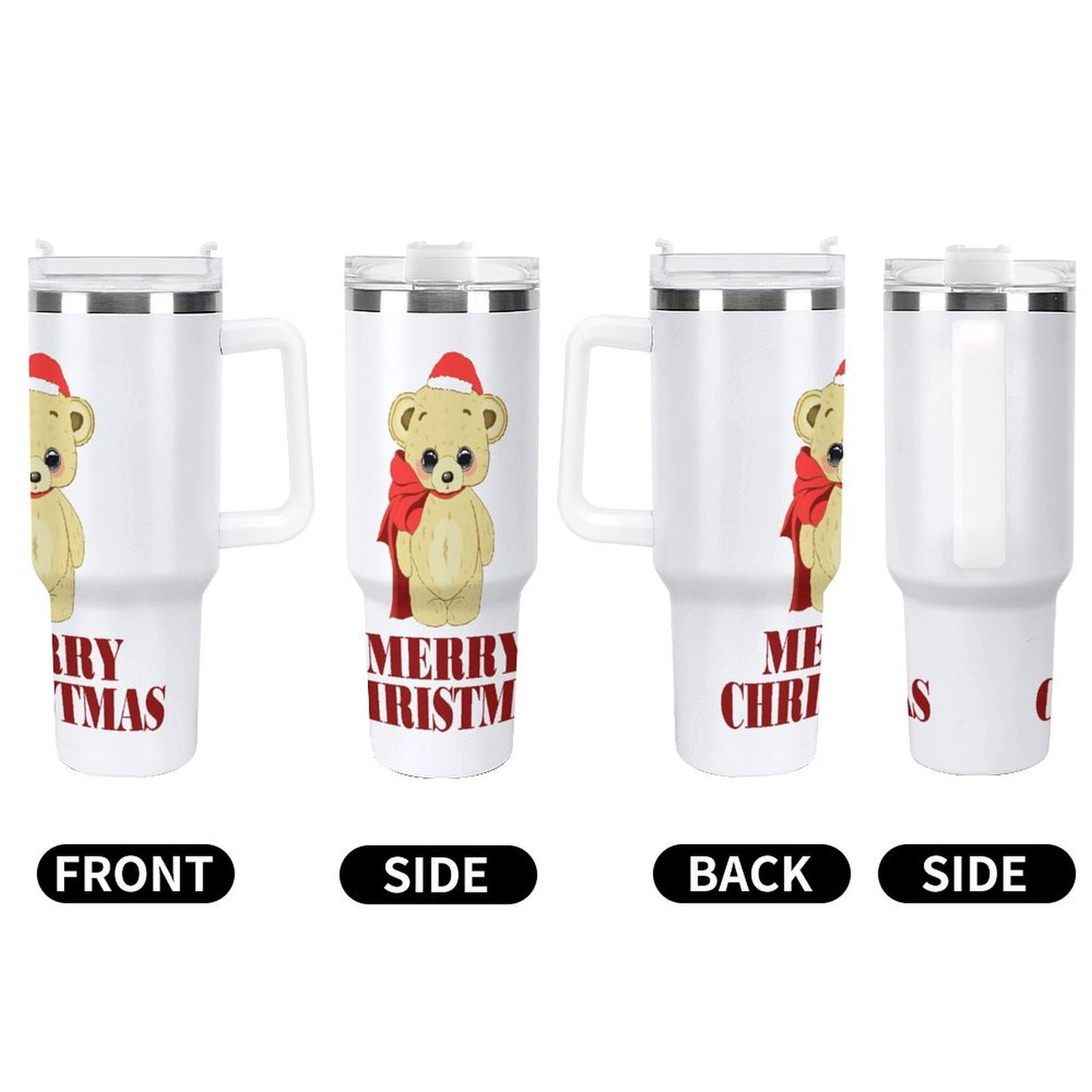 PHDT00460 POD US Local Tumbler 40 oz Large Capacity Car Cup Teddy Bear, Love, Christmas