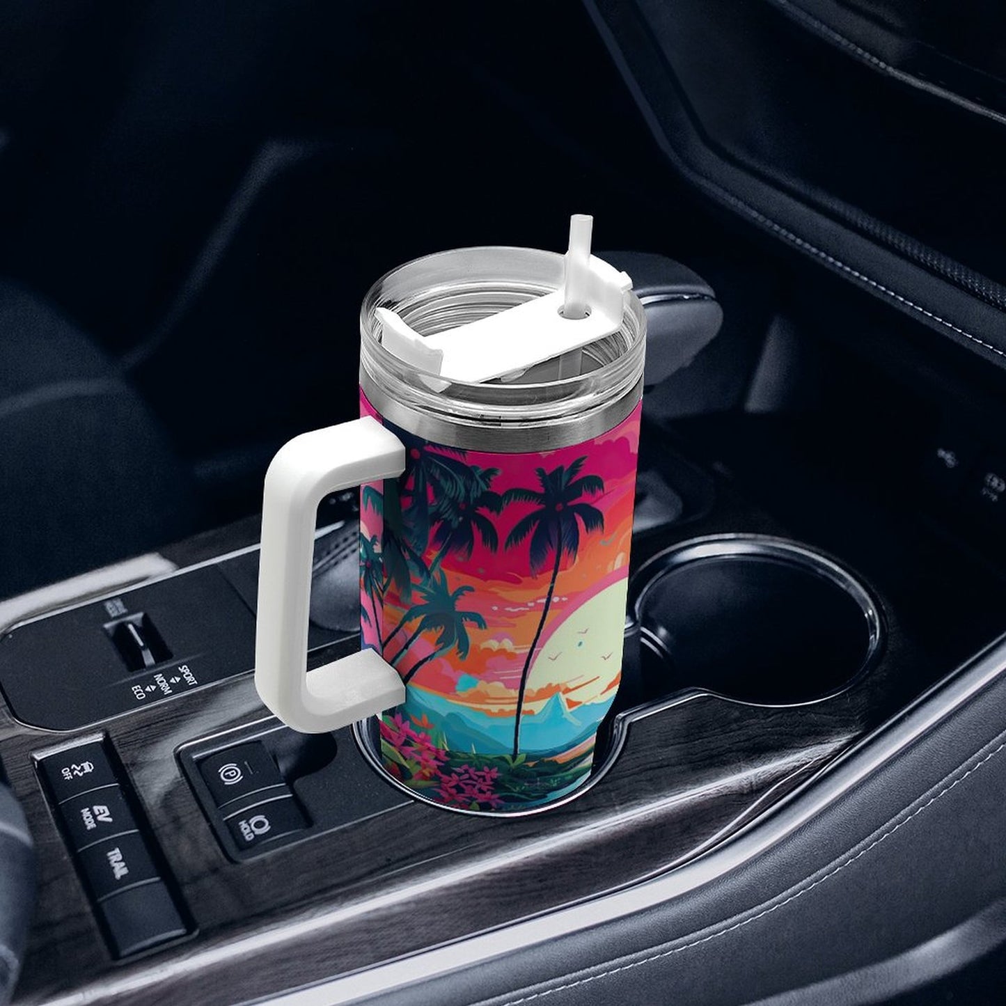 PHDT00536 POD US Local Tumbler 40oz Large Capacity Car Cup Jungle, Sunset
