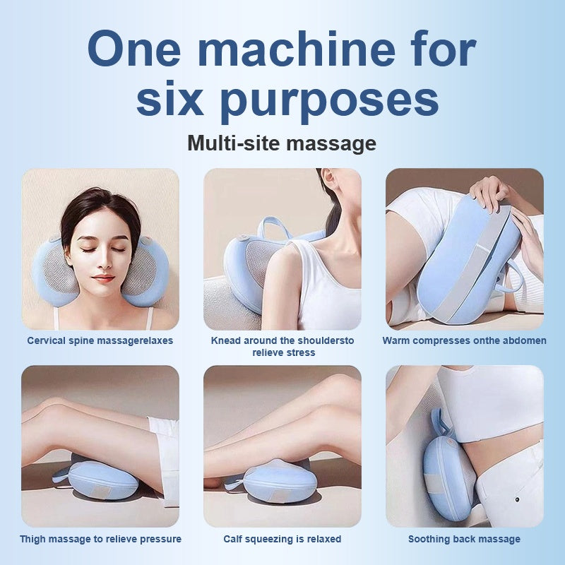 US Local Massage The Back And Neck With Heated, Kneading Deep Tissue Massage Pillows