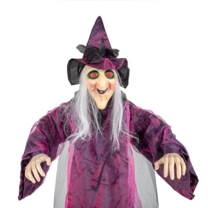 US Local 71in Life Size Hanging Witch Talking Halloween Everyday Decoration