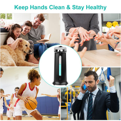 US Local 1Pc Automatic Soap Dispenser 400ML 16.9OZ Anti-slip Sensor Refillable Hand Gel Desktop Dispenser 2 Drop Volume Adjustment