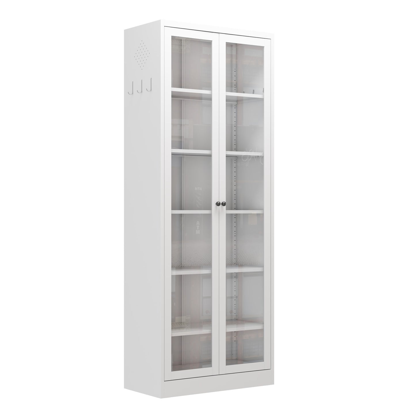 US Local Metal Kitchen Pantry Cabinet -  Tall Storage With 5 Adjustable Shelves, White Freestanding Cabinet For Kitchen Pantry Bathroom