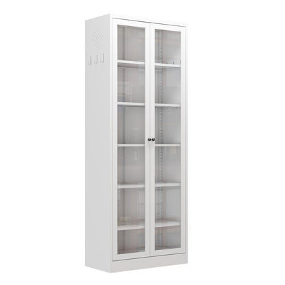 US Local Metal Kitchen Pantry Cabinet -  Tall Storage With 5 Adjustable Shelves, White Freestanding Cabinet For Kitchen Pantry Bathroom