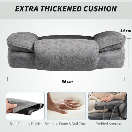 UK Local HOMCOM Leathaire Reclining Office Chair With Lumbar Support Pillow