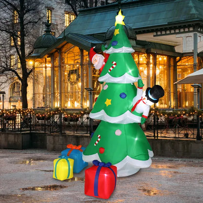 US Local 8ft With Snowman Santa Claus 3 Gift Boxes 9 String Lights