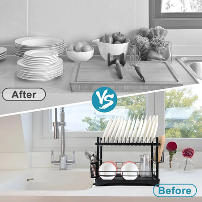 US Local Upgraded 2 Piece Cookware Set Organizer Rack And Dish Drying Rack 8 Tier Pot And Pan Organizer For Kitchen Counter