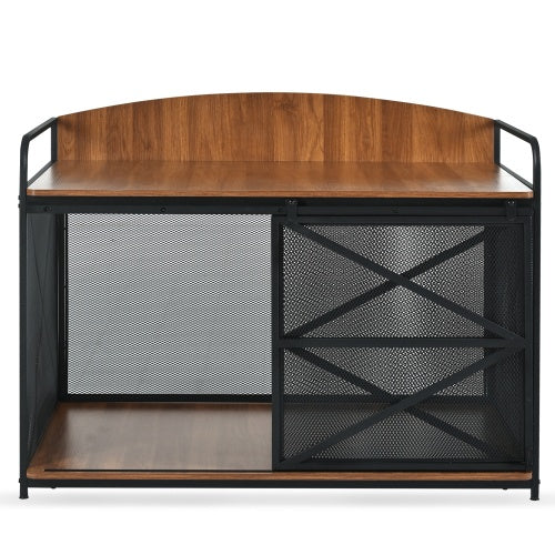 US Local 42.8 Heavy Duty Large Dog Crate Furniture For Large Medium Dog, Farmhouse Wooden Dog Kennel Indoor End Table, Decorative Pet House For Large Dogs