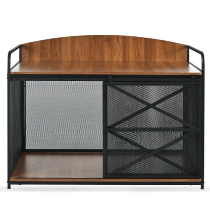 US Local 42.8 Heavy Duty Large Dog Crate Furniture For Large Medium Dog, Farmhouse Wooden Dog Kennel Indoor End Table, Decorative Pet House For Large Dogs