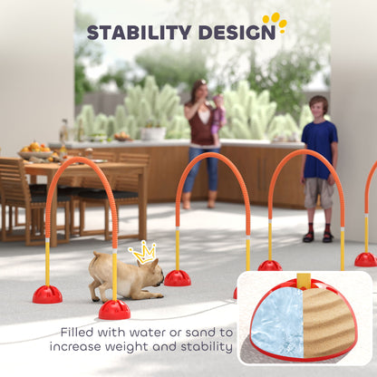 US Local 4 Piece Dog Agility Equipment W 4 Adjustable Width Doors, Carry Bag, Easy Assemble & Portable, Orange