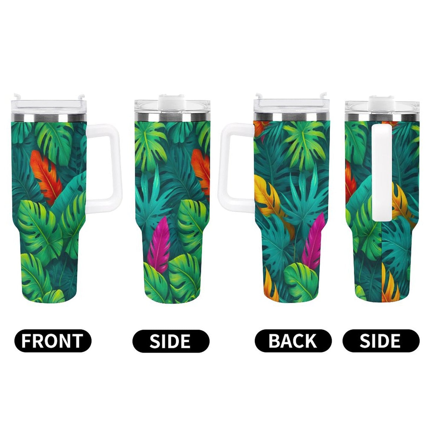 PHDT00463 POD US Local Tumbler 40 oz Large Capacity Car Cup Tropical Rainforest