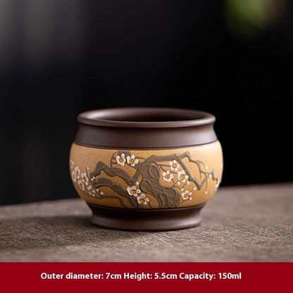 Yixing Purple Sand Pile Painting Personal Cup