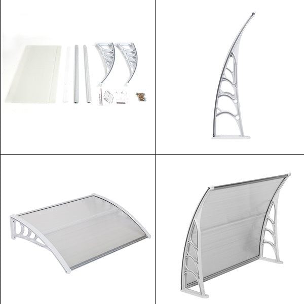 US Local 40X32-inch Transparent Board White Bracket Canopy