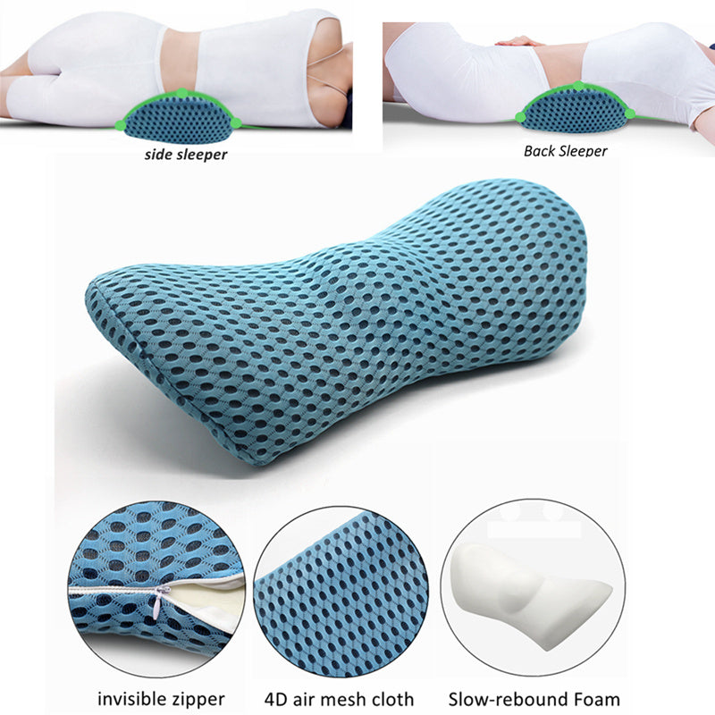 USA Local Lumbar Support Pillow For Side Sleepers Pregnancy Relieve Hip Coccyx Sciatica Pain Machine Chair Back Cushion Waist Car Seat