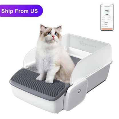 US Local Automatic Cat Litter Box Self-cleaning Open Smart Cat Litter Box Cat Products